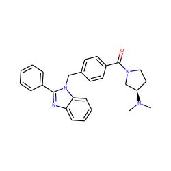 CN(C)[C@@H]1CCN(C(=O)c2ccc(Cn3c(-c4ccccc4)nc4ccccc43)cc2)C1 ZINC000045354843