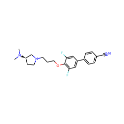 CN(C)[C@@H]1CCN(CCCOc2c(F)cc(-c3ccc(C#N)cc3)cc2F)C1 ZINC000022451543