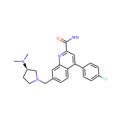 CN(C)[C@@H]1CCN(Cc2ccc3c(-c4ccc(F)cc4)cc(C(N)=O)nc3c2)C1 ZINC000221604113