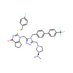 CN(C)[C@@H]1CCN(Cc2nnc(Cn3c(SCc4ccc(F)cc4)nc(=O)c4c3CCC4)n2Cc2ccc(-c3ccc(C(F)(F)F)cc3)cc2)C1 ZINC000096269794