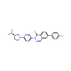 CN(C)[C@@H]1CCN(c2ccc(-n3ncc4cc(-c5ccc(Cl)cc5)ccc4c3=O)cn2)C1 ZINC000036351521