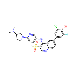 CN(C)[C@@H]1CCN(c2ccc(Nc3c(S(C)(=O)=O)cnc4ccc(-c5cc(F)c(O)c(Cl)c5)cc34)cn2)C1 ZINC000114036063