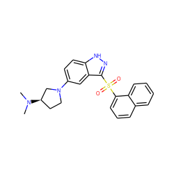 CN(C)[C@@H]1CCN(c2ccc3[nH]nc(S(=O)(=O)c4cccc5ccccc45)c3c2)C1 ZINC000045355968