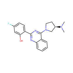 CN(C)[C@@H]1CCN(c2nc(-c3ccc(F)cc3O)nc3ccccc23)C1 ZINC000066102364