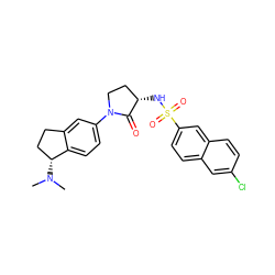 CN(C)[C@@H]1CCc2cc(N3CC[C@H](NS(=O)(=O)c4ccc5cc(Cl)ccc5c4)C3=O)ccc21 ZINC000035834638