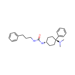 CN(C)[C@]1(c2ccccc2)CC[C@@H](NC(=O)NCCCc2ccccc2)CC1 ZINC000299834018