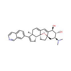 CN(C)[C@H]1C[C@@]23CC[C@@]4(O2)C(=CC[C@]2(C)C(c5ccc6ccncc6c5)=CC[C@H]24)C=C3[C@@H](O)[C@@H]1O ZINC000138625654