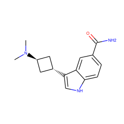 CN(C)[C@H]1C[C@H](c2c[nH]c3ccc(C(N)=O)cc32)C1 ZINC000253713692