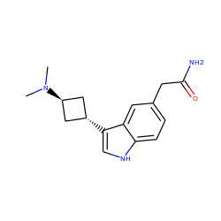 CN(C)[C@H]1C[C@H](c2c[nH]c3ccc(CC(N)=O)cc32)C1 ZINC000253679971