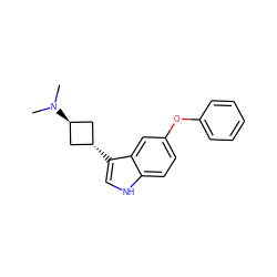 CN(C)[C@H]1C[C@H](c2c[nH]c3ccc(Oc4ccccc4)cc32)C1 ZINC000299845841