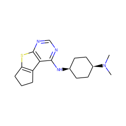 CN(C)[C@H]1CC[C@@H](Nc2ncnc3sc4c(c23)CCC4)CC1 ZINC000147283026