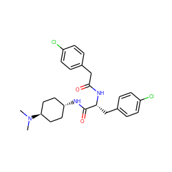 CN(C)[C@H]1CC[C@H](NC(=O)[C@@H](Cc2ccc(Cl)cc2)NC(=O)Cc2ccc(Cl)cc2)CC1 ZINC000254100281