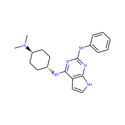 CN(C)[C@H]1CC[C@H](Nc2nc(Nc3ccccc3)nc3[nH]ccc23)CC1 ZINC000299818568