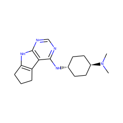 CN(C)[C@H]1CC[C@H](Nc2ncnc3[nH]c4c(c23)CCC4)CC1 ZINC001772644650