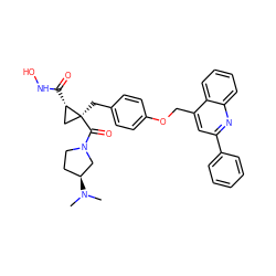 CN(C)[C@H]1CCN(C(=O)[C@@]2(Cc3ccc(OCc4cc(-c5ccccc5)nc5ccccc45)cc3)C[C@@H]2C(=O)NO)C1 ZINC000044406258