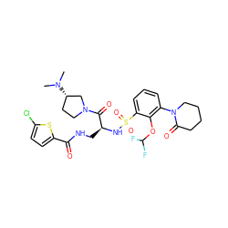 CN(C)[C@H]1CCN(C(=O)[C@H](CNC(=O)c2ccc(Cl)s2)NS(=O)(=O)c2cccc(N3CCCCC3=O)c2OC(F)F)C1 ZINC000098208578