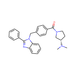 CN(C)[C@H]1CCN(C(=O)c2ccc(Cn3c(-c4ccccc4)nc4ccccc43)cc2)C1 ZINC000045354839