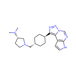 CN(C)[C@H]1CCN(C[C@H]2CC[C@H](c3nnn4cnc5[nH]ccc5c34)CC2)C1 ZINC001772599380