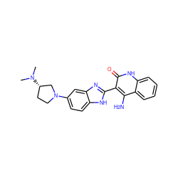 CN(C)[C@H]1CCN(c2ccc3[nH]c(-c4c(N)c5ccccc5[nH]c4=O)nc3c2)C1 ZINC000003943236