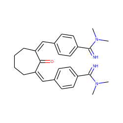 CN(C)C(=N)c1ccc(/C=C2/CCCC/C(=C/c3ccc(C(=N)N(C)C)cc3)C2=O)cc1 ZINC000100842194