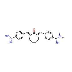 CN(C)C(=N)c1ccc(/C=C2\CCCC/C(=C\c3ccc(C(=N)N)cc3)C2=O)cc1 ZINC000013803404