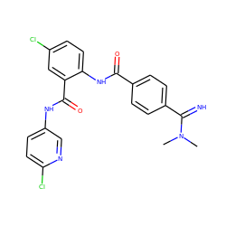 CN(C)C(=N)c1ccc(C(=O)Nc2ccc(Cl)cc2C(=O)Nc2ccc(Cl)nc2)cc1 ZINC000040892066