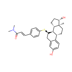 CN(C)C(=O)/C=C/c1ccc(S[C@@H]2Cc3cc(O)ccc3[C@H]3CC[C@]4(C)[C@@H](O)CC[C@H]4[C@@H]32)cc1 ZINC000029318395