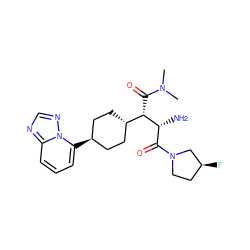 CN(C)C(=O)[C@@H]([C@H]1CC[C@H](c2cccc3ncnn32)CC1)[C@H](N)C(=O)N1CC[C@H](F)C1 ZINC000100035201