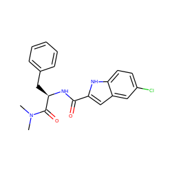 CN(C)C(=O)[C@@H](Cc1ccccc1)NC(=O)c1cc2cc(Cl)ccc2[nH]1 ZINC000013780539