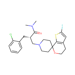 CN(C)C(=O)[C@@H](Cc1ccccc1Cl)CN1CCC2(CC1)OCCc1cc(F)sc12 ZINC000084739538