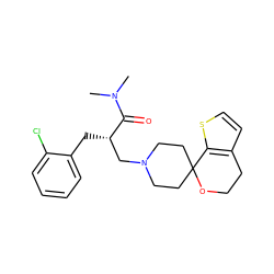 CN(C)C(=O)[C@@H](Cc1ccccc1Cl)CN1CCC2(CC1)OCCc1ccsc12 ZINC000084672545