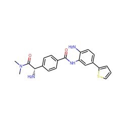 CN(C)C(=O)[C@@H](N)c1ccc(C(=O)Nc2cc(-c3cccs3)ccc2N)cc1 ZINC000029127727