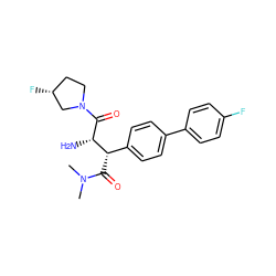 CN(C)C(=O)[C@@H](c1ccc(-c2ccc(F)cc2)cc1)[C@H](N)C(=O)N1CC[C@@H](F)C1 ZINC000014947809