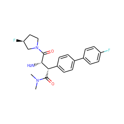 CN(C)C(=O)[C@@H](c1ccc(-c2ccc(F)cc2)cc1)[C@H](N)C(=O)N1CC[C@H](F)C1 ZINC000053006667