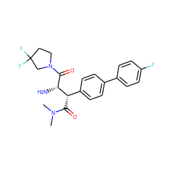 CN(C)C(=O)[C@@H](c1ccc(-c2ccc(F)cc2)cc1)[C@H](N)C(=O)N1CCC(F)(F)C1 ZINC000014947812