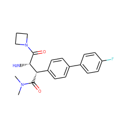 CN(C)C(=O)[C@@H](c1ccc(-c2ccc(F)cc2)cc1)[C@H](N)C(=O)N1CCC1 ZINC000014947797