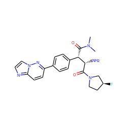 CN(C)C(=O)[C@@H](c1ccc(-c2ccc3nccn3n2)cc1)[C@H](N)C(=O)N1CC[C@H](F)C1 ZINC000014947665