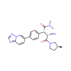 CN(C)C(=O)[C@@H](c1ccc(-c2ccc3ncnn3c2)cc1)[C@H](N)C(=O)N1CC[C@H](F)C1 ZINC000014947659