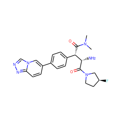 CN(C)C(=O)[C@@H](c1ccc(-c2ccc3nncn3c2)cc1)[C@H](N)C(=O)N1CC[C@H](F)C1 ZINC000014947657