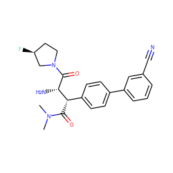 CN(C)C(=O)[C@@H](c1ccc(-c2cccc(C#N)c2)cc1)[C@H](N)C(=O)N1CC[C@H](F)C1 ZINC000014947837