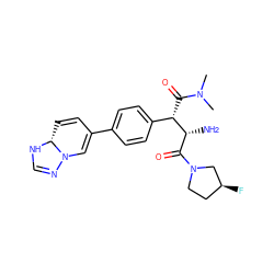 CN(C)C(=O)[C@@H](c1ccc(C2=CN3N=CN[C@@H]3C=C2)cc1)[C@H](N)C(=O)N1CC[C@H](F)C1 ZINC000040861119