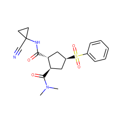 CN(C)C(=O)[C@@H]1C[C@H](S(=O)(=O)c2ccccc2)C[C@H]1C(=O)NC1(C#N)CC1 ZINC000103242358