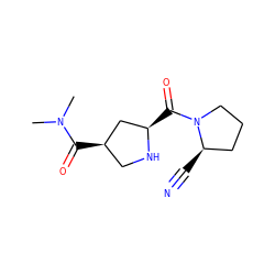 CN(C)C(=O)[C@@H]1CN[C@H](C(=O)N2CCC[C@H]2C#N)C1 ZINC000028816227