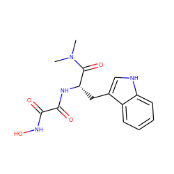 CN(C)C(=O)[C@H](Cc1c[nH]c2ccccc12)NC(=O)C(=O)NO ZINC000013439893