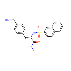 CN(C)C(=O)[C@H](Cc1ccc(CN)cc1)NS(=O)(=O)c1ccc2ccccc2c1 ZINC000027858280