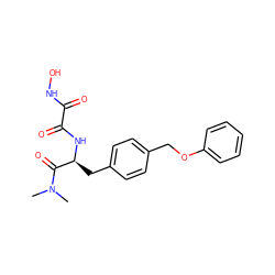 CN(C)C(=O)[C@H](Cc1ccc(COc2ccccc2)cc1)NC(=O)C(=O)NO ZINC000013439905