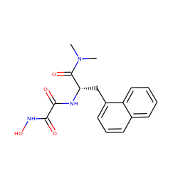 CN(C)C(=O)[C@H](Cc1cccc2ccccc12)NC(=O)C(=O)NO ZINC000013439897