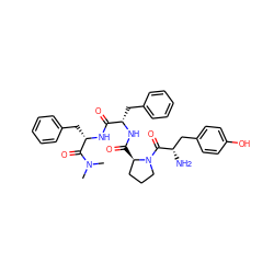 CN(C)C(=O)[C@H](Cc1ccccc1)NC(=O)[C@H](Cc1ccccc1)NC(=O)[C@@H]1CCCN1C(=O)[C@@H](N)Cc1ccc(O)cc1 ZINC000042835500