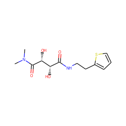 CN(C)C(=O)[C@H](O)[C@@H](O)C(=O)NCCc1cccs1 ZINC000045365531