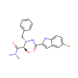 CN(C)C(=O)[C@H](O)[C@H](Cc1ccccc1)NC(=O)c1cc2cc(Br)ccc2[nH]1 ZINC000013780530